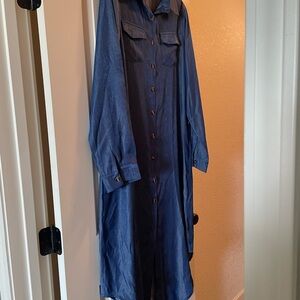 Denim look Maxi Shirt Dress